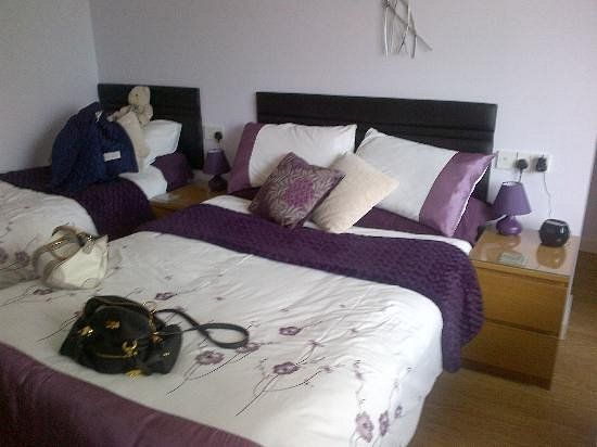 Purple-Themed Room with Twin Beds